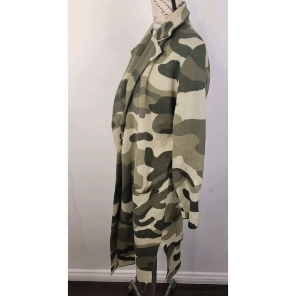 Maeve Anthropologie Kieran Camo Sweater Coat Small Green Motif Camouflage Floor - Picture 7 of 13
